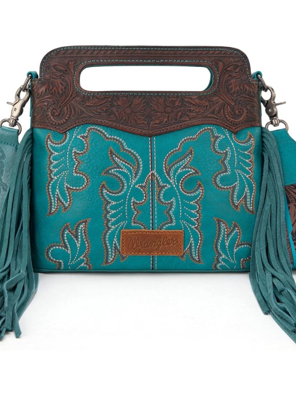 Wrangler Western Handbag for Women Crossbody Bag Top Handle Embossed Cowgirl Fri